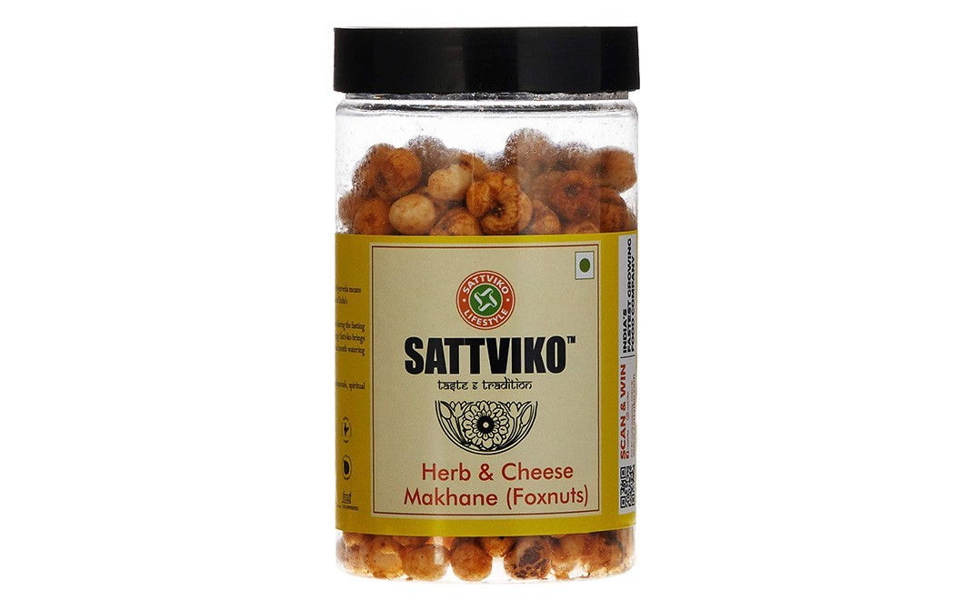 Sattviko Herb & Cheese Makhane (Foxnuts)    Plastic Jar  70 grams